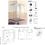 Комплект для розсувної душової кабіни 90°