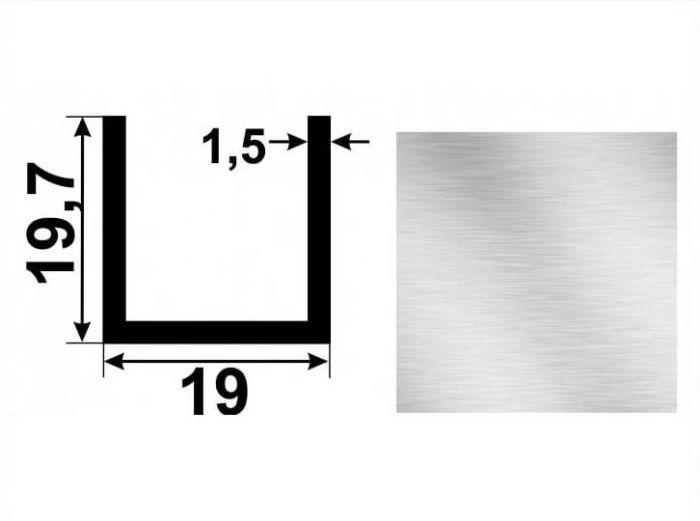 П-подібний профіль 19*19,7*1,5мм