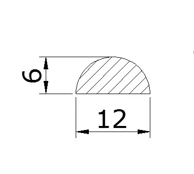 Поріг акриловий 6х12 мм