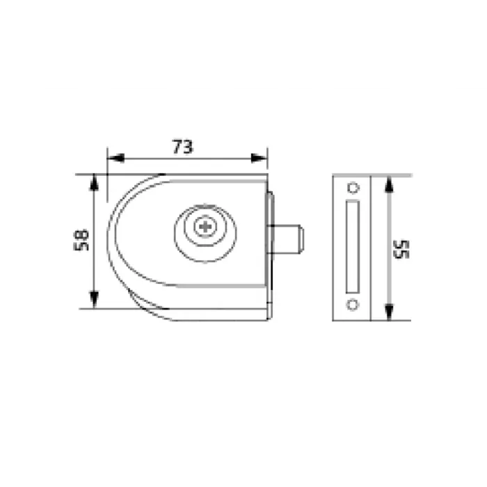 Замок для скляних дверей 10-12мм